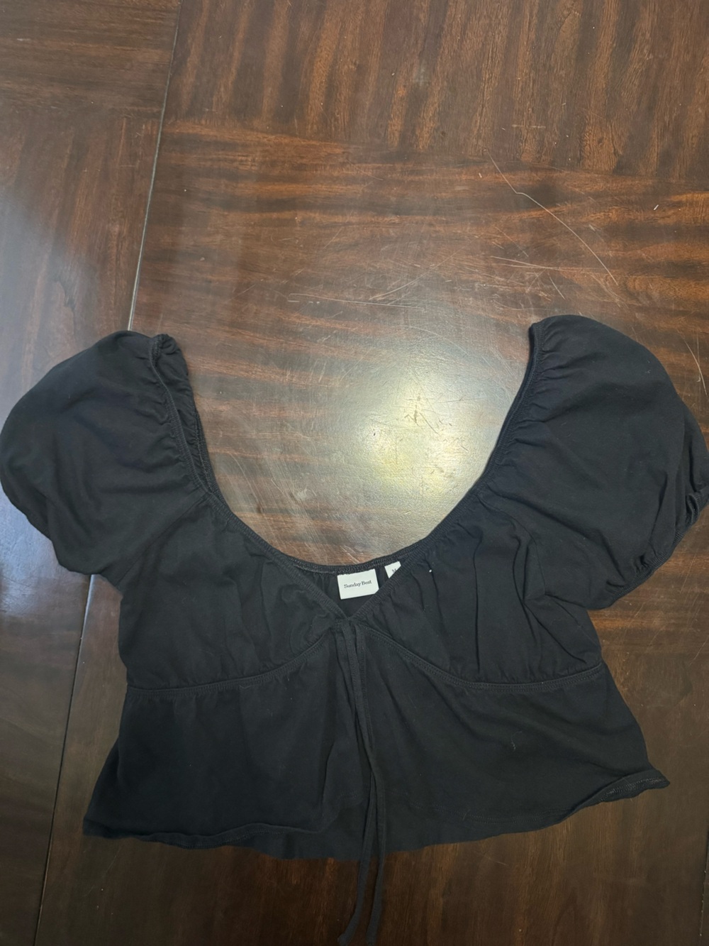 Aritzia Sunday Best Black Puff Sleeve Blouse